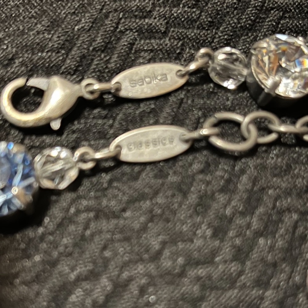 SABIKA CLASSICS CHOKER. CLEAR, BLUE AND BLACK SWAROVSKI CRYSTALS NEW! - Picture 6 of 7